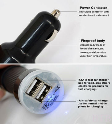 1A y 2.1A Cargador USB para automóviles proveedor