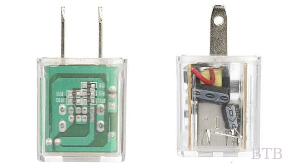 Cargador de luz transparencia caja mini cargador conector USB indicador LED 5V1A 5V 2.1A proveedor