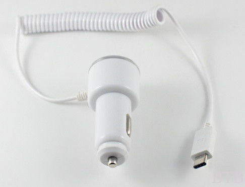 2016 último modelo 12 ~ 24V 5v-2.1A cargador de automóvil de metal con cable para cargador de automóviles iPhone proveedor