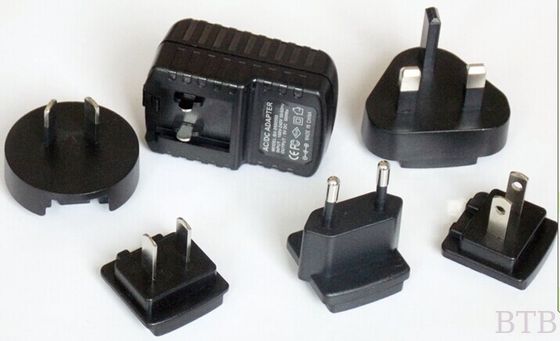 Aprobación CE de 12V 1A 12W en ángulo recto fuente de alimentación de conmutación en punta de corriente continua/adaptador de corriente continua ac/adaptador de alimentación intercambiable de enchufe proveedor